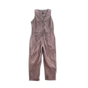 Gap Jumpsuit Womens Large V Neck Sleeveless Button Front Drawcord Waist Cocktail